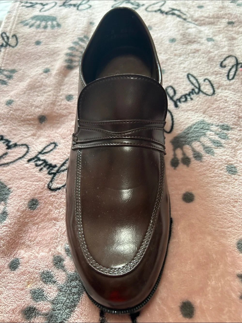 Men's Brown Leather Slip-On Loafers Size 9.5